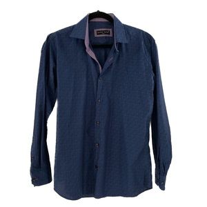 EUC JARED LANG Men's Textured Flip Cuff Shirt